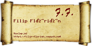 Filip Flórián névjegykártya